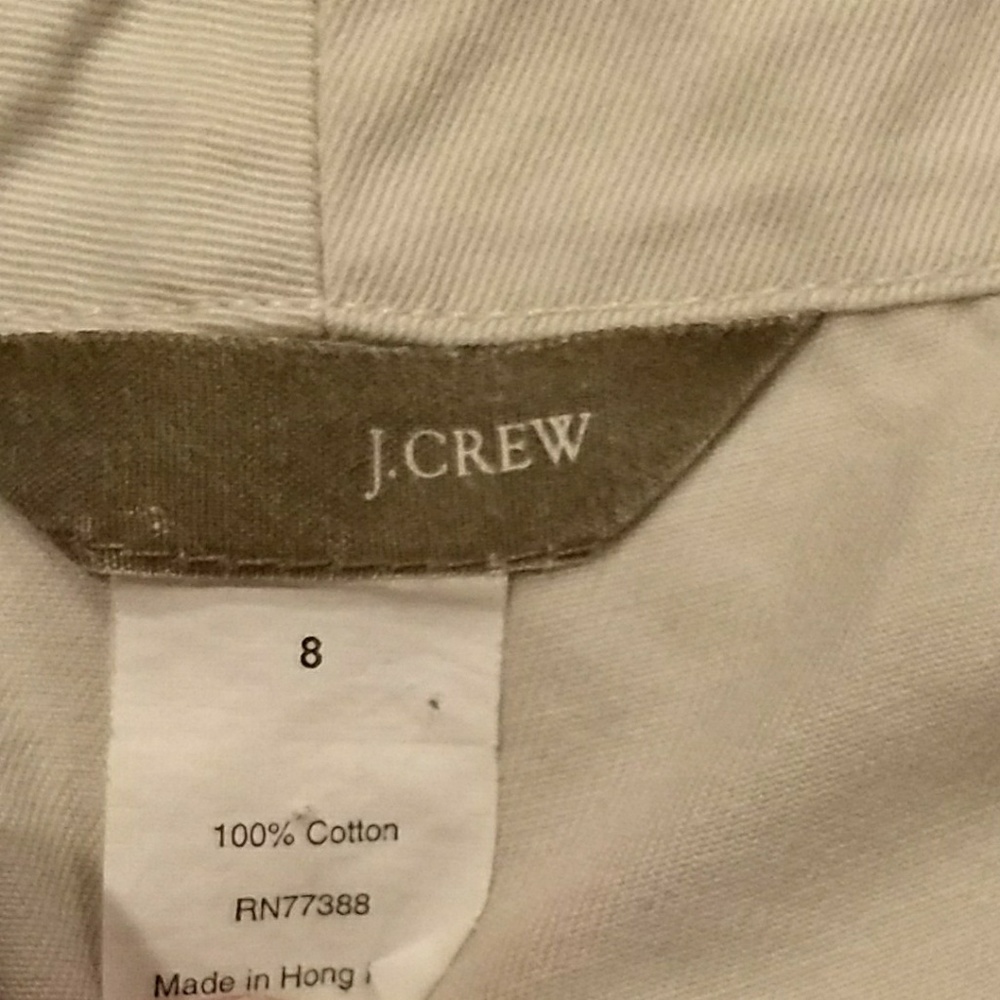 J. Crew khaki shorts w/ grommets/draw string sze 8 - Picture 3 of 4